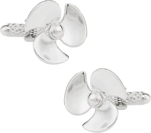 Cuff-Daddy Propeller Silver Cufflinks with Presentation Box