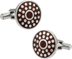 Cuff-Daddy Wood and Dots Cufflinks with Presentation Box