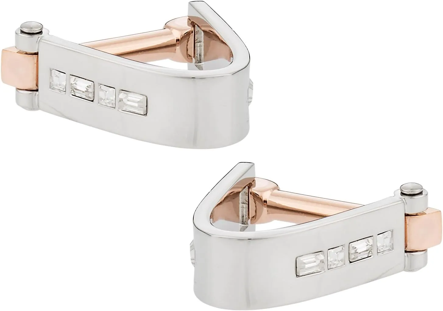 Cuff-Daddy Wrap Around Cufflinks - Crystal Two-Tone with Presentation Box