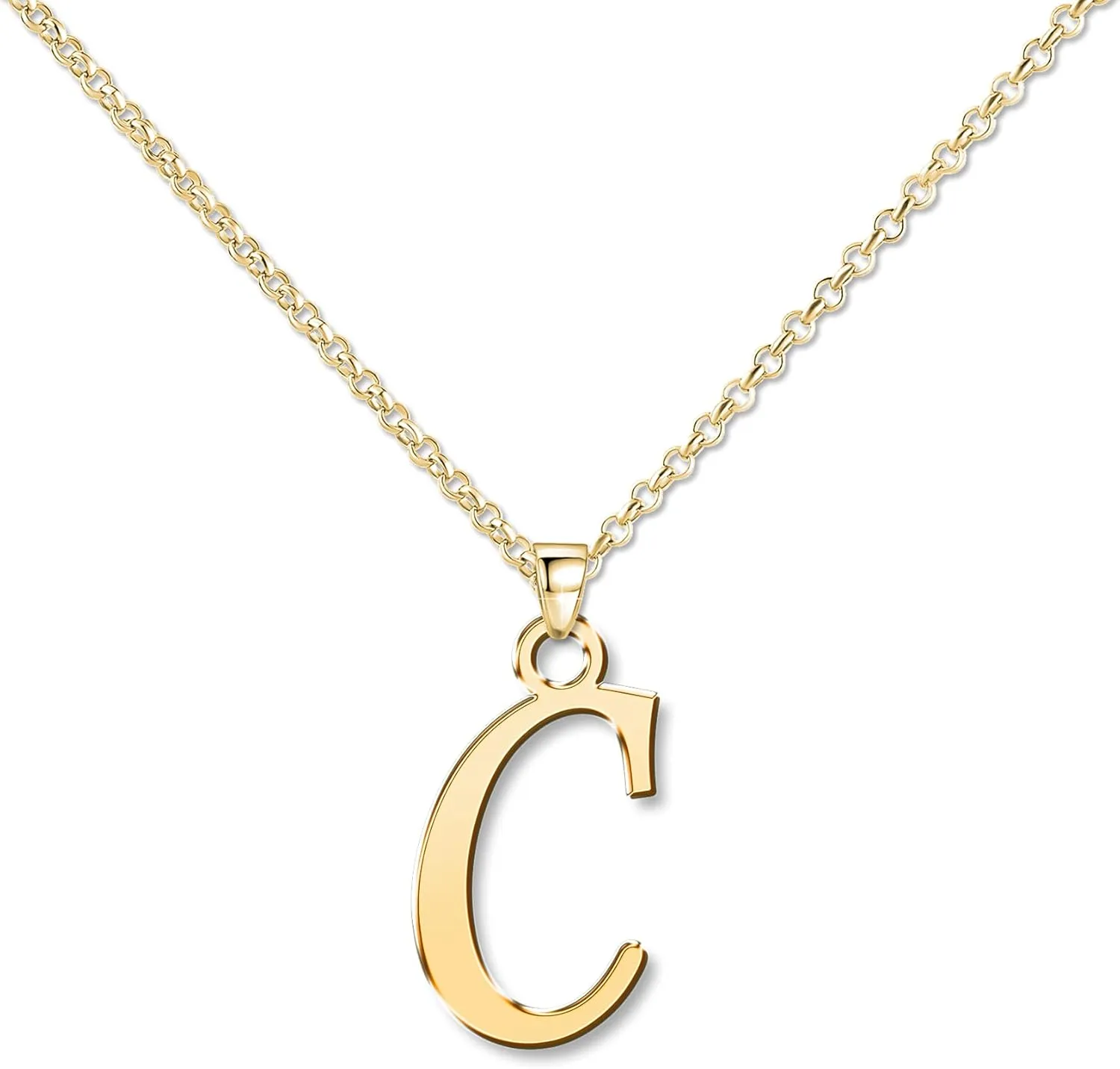 Custom Initial Monogram Letter C Name Necklace Personalized Mom Family Friends BFF Women Gift