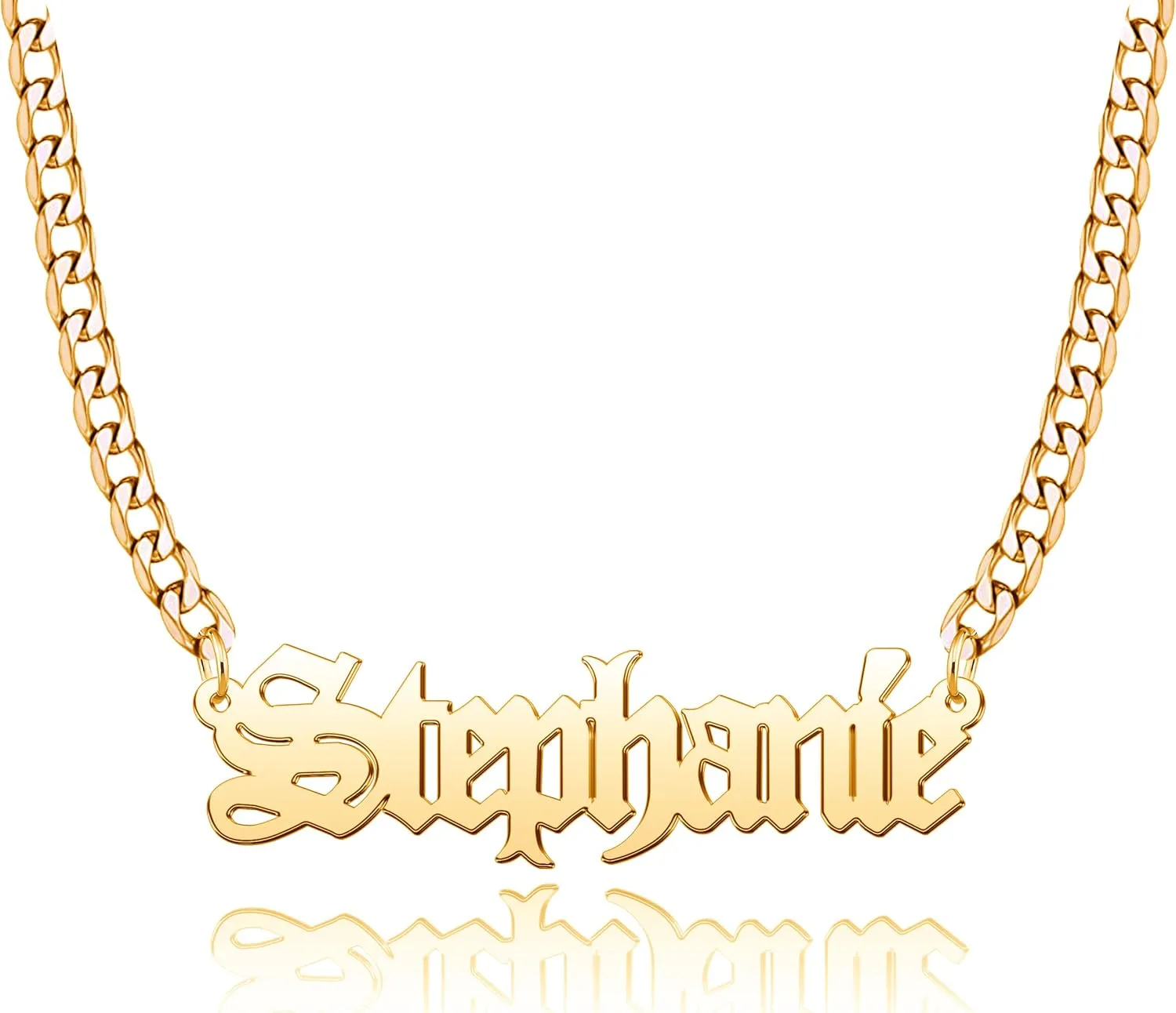 Custom Name Necklace Engraved Gold Plated Personalized Sterling Silver Heart Crown Pendant Gift for Women