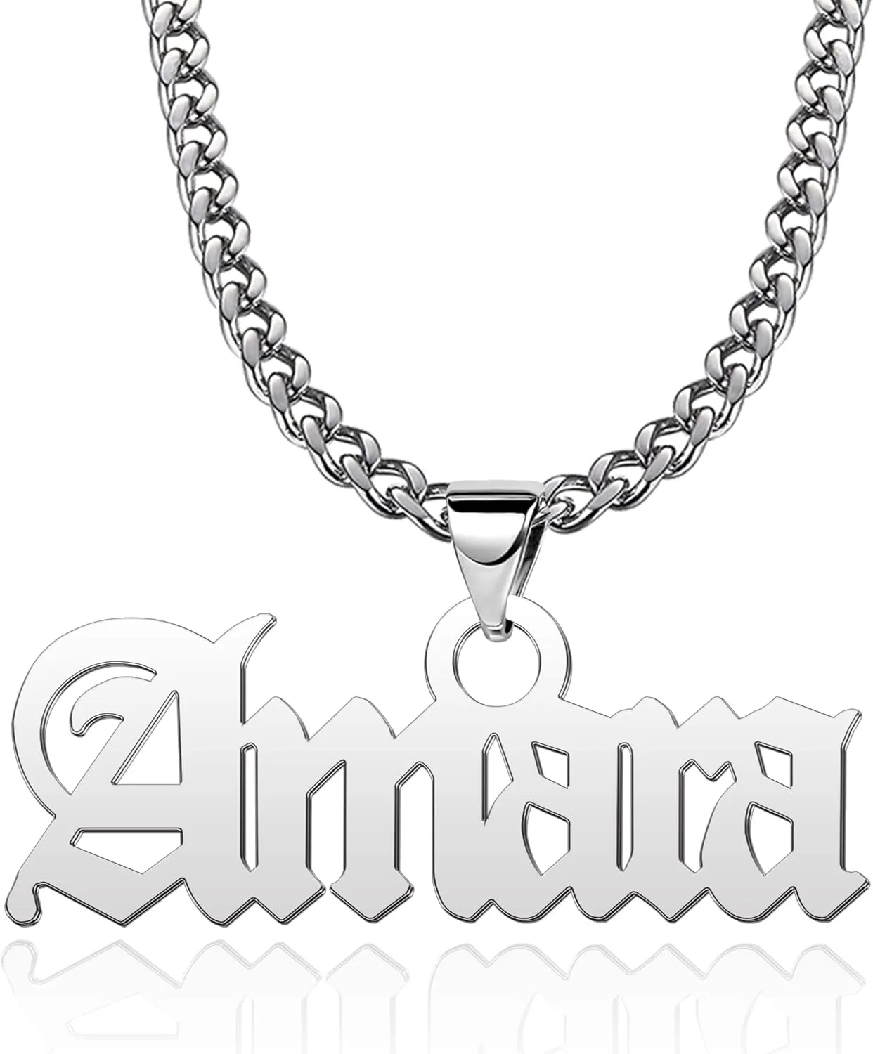Custom Name Necklace Engraved Gold Plated Personalized Sterling Silver Heart Crown Pendant Gift for Women