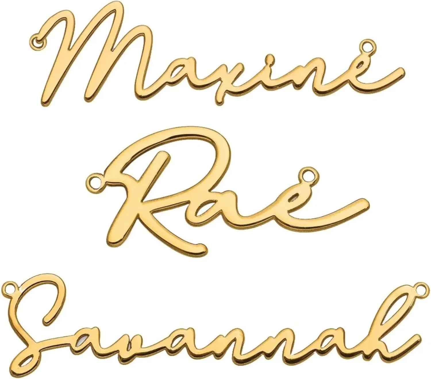 Custom Nameplate Necklace in Sterling Silver, Gold or Rose Gold  Personalized Script Font, Up to 9 Letters, Made to Order, 16-20" Chain Options (14k Yellow Gold, 18 Inches)