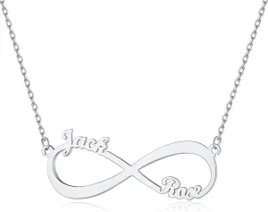 Custom4U Personalized Infinity Necklace for Women with 1-4 Names Custom 18K Gold Plated 925 Sterling Silver/Stainless Steel Infinity Love Pendant Birthstone Necklace Mothers Day Jewelry Gifts for Her