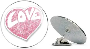 Cute Love Heart Round Metal 0.75" Lapel Pin Hat Shirt Pin Tie Tack Pinback