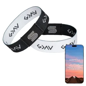 Daily Bible Verse Bracelet Scan Fathers Day Gift For Dad, Scripture Wristband Scan Phone For Prayer, God Is Greater Than The Highs And Lows Jesus Faith Christian Devotional God Band (Black)