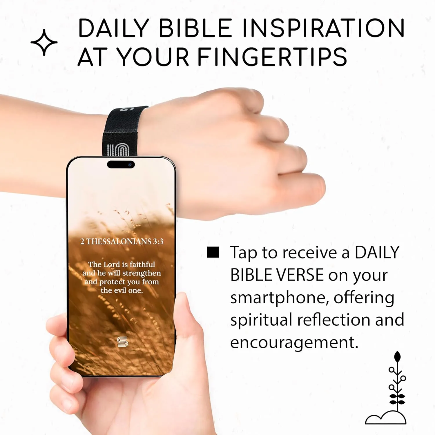 Daily Bible Verse Bracelet Scan, Scripture Bracelets Scan Phone For Prayer, Wearable Jesus Faith Wristbands, Devotional God Band For Men, Women, Fathers Day Gift For Dad (Jesus Is King)