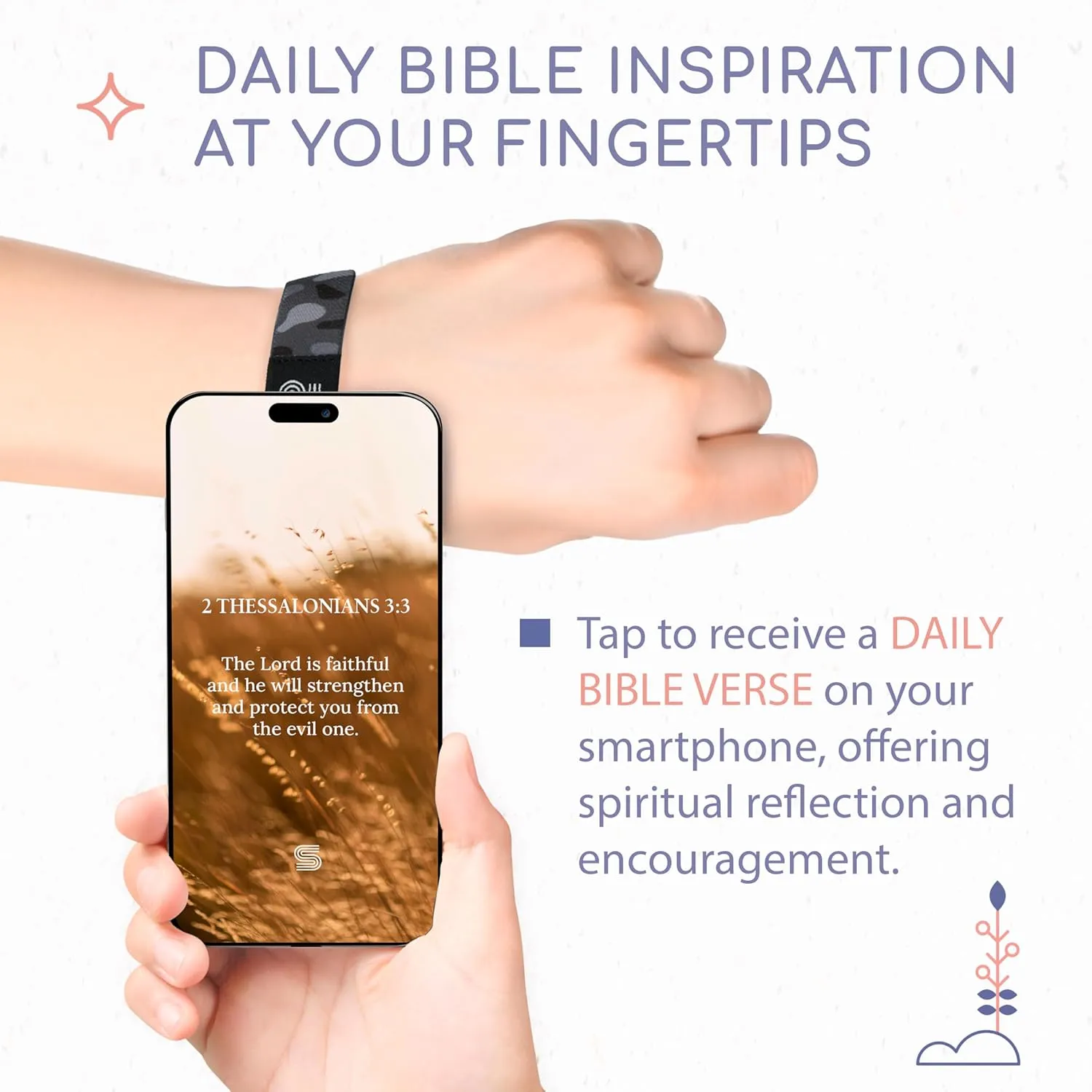 Daily Bible Verse Bracelet Scan, Scripture Bracelets Scan Phone For Prayer, Wearable Jesus Faith Wristbands, Devotional God Band For Men, Women, Fathers Day Gift For Dad