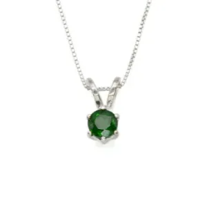 Dainty Emerald Pendant - Classic Green Necklace - Minimalist Vintage Necklace