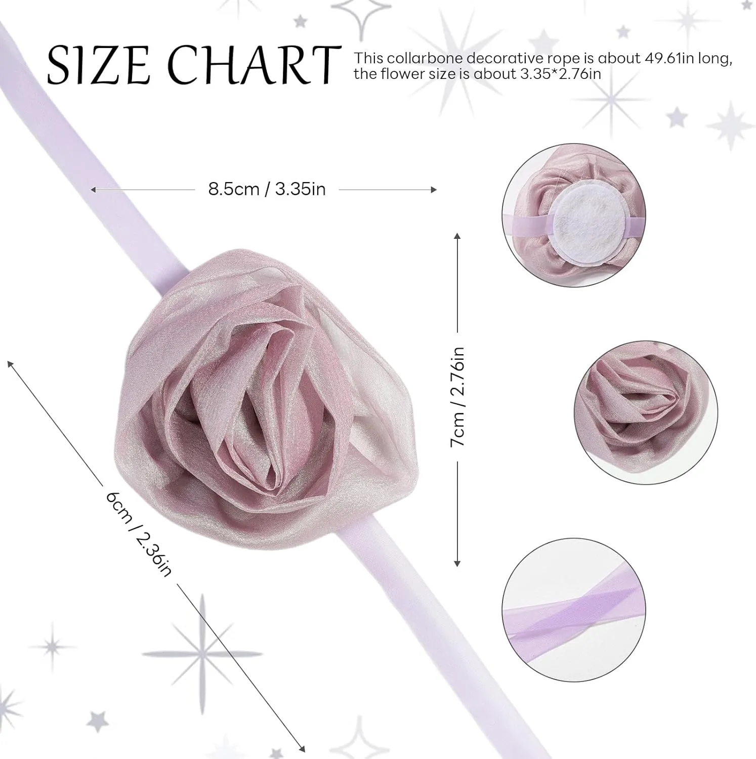 Deep Purple Rose Choker Gothic Rose Vintage Handmade Collarbone Necklace Elegant French Flower Adjustable Charm Chain for Women Wedding Holiday Costume Party Jewelry