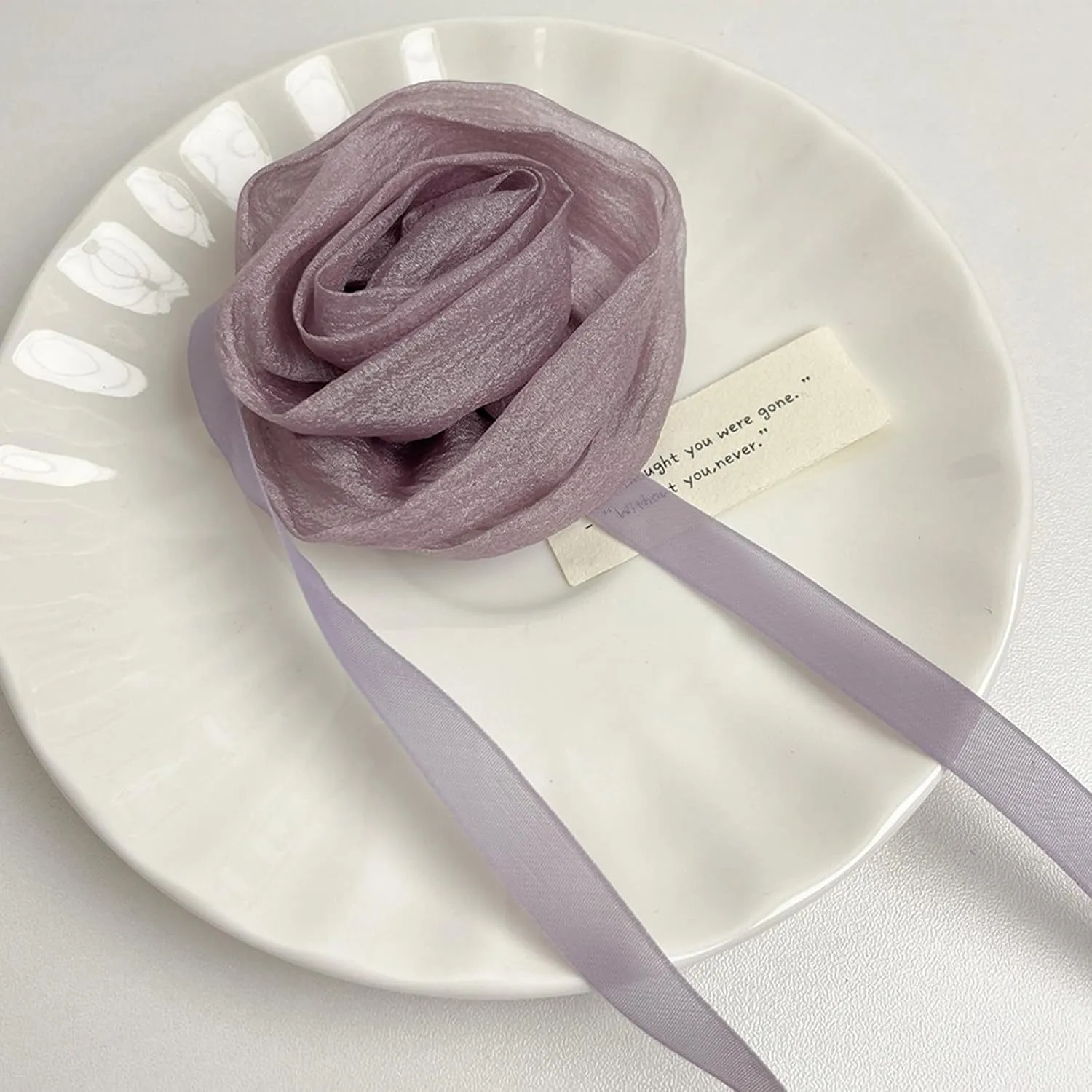 Deep Purple Rose Choker Gothic Rose Vintage Handmade Collarbone Necklace Elegant French Flower Adjustable Charm Chain for Women Wedding Holiday Costume Party Jewelry