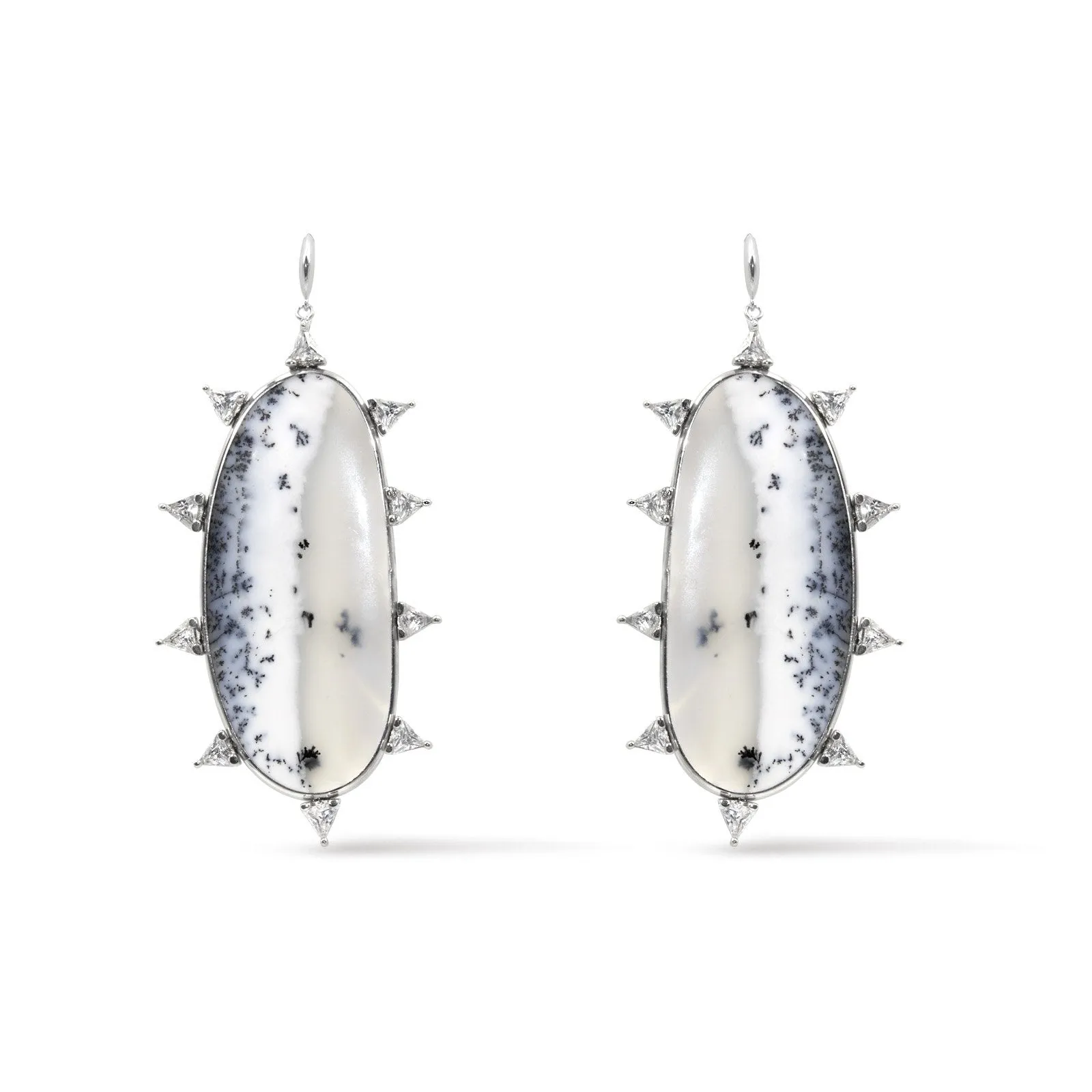 Dendritic Opal Starburst Earrings
