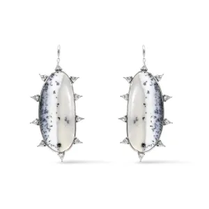 Dendritic Opal Starburst Earrings