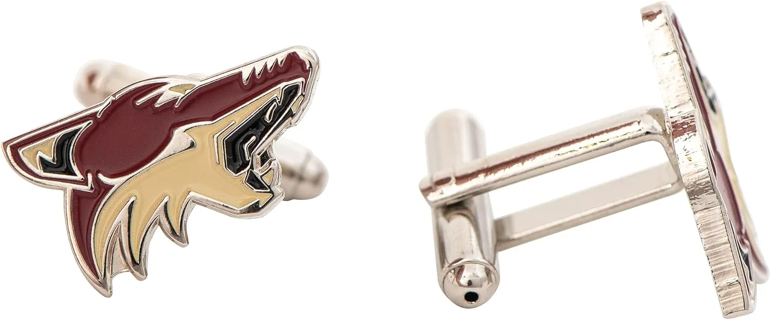 Desert Cactus Arizona Coyotes Cufflinks NHL Team Logo National Hockey League Formal Wear (Cufflinks)