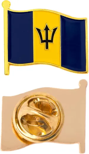Desert Cactus Barbados Lapel Pin Country Enamel Made of Metal Souvenir Hat Men Women Patriotic (Waving Flag Pin)