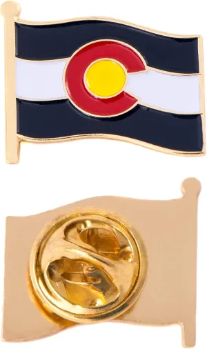 Desert Cactus Colorado Lapel Pin CO State Enamel Made of Metal Souvenir Hat Men Women Patriotic (Waving Flag Lapel Pin)