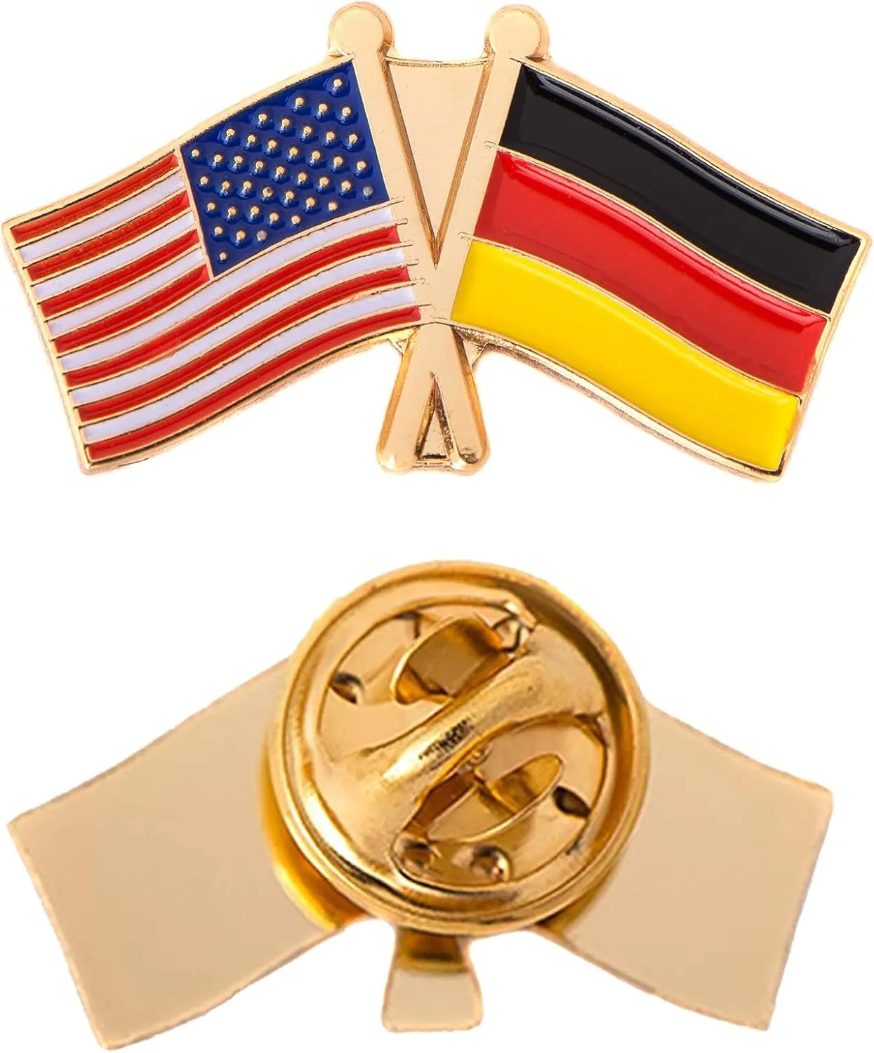 Desert Cactus Germany Lapel PIn Country Enamel with United States USA Souvenir Hat Men Women Patriotic German (Double Flag Pin)