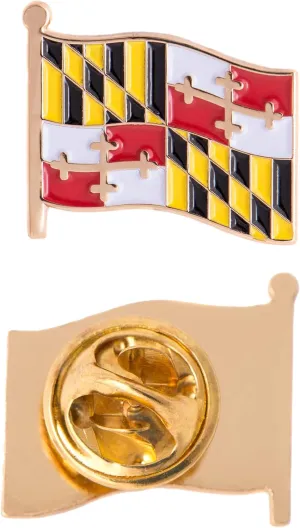 Desert Cactus Maryland State Flag Lapel Pin MD Enamel Made of Metal Souvenir Hat Men Women Patriotic (Waving Flag Lapel Pin)