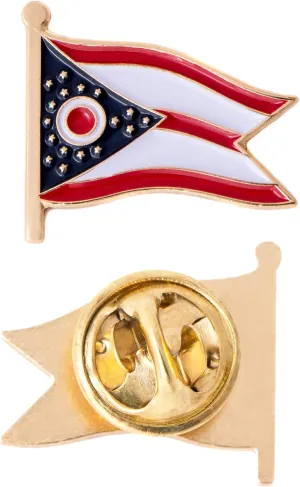 Desert Cactus Ohio Lapel Pin OH State Enamel Made of Metal Souvenir Hat Men Women Patriotic (Waving Flag Lapel Pin)