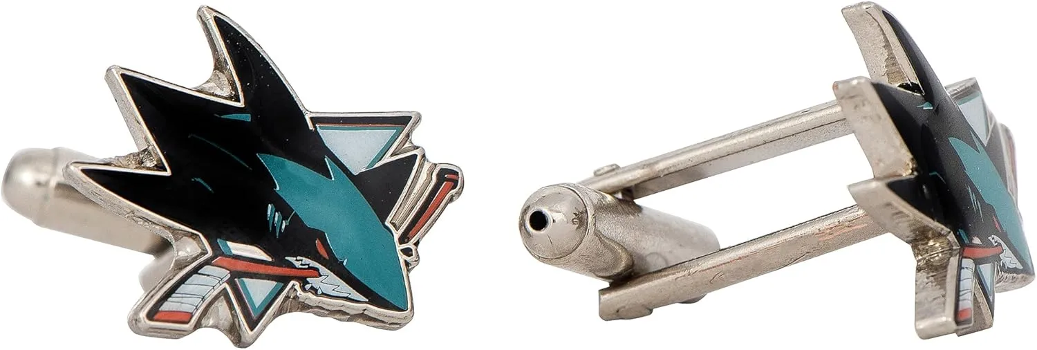 Desert Cactus San Jose Sharks Cufflinks NHL Team Logo National Hockey League Formal Wear (Cufflinks)