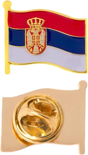 Desert Cactus Serbia Lapel Pin Country Enamel Made of Metal Souvenir Hat Men Women Patriotic (Waving Flag Pin)