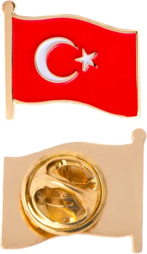 Desert Cactus Turkey Lapel Pin Country Flag Enamel Souvenir Made of Metal Hat Men Women Patriotic Turkish (Waving Flag Lapel Pin)