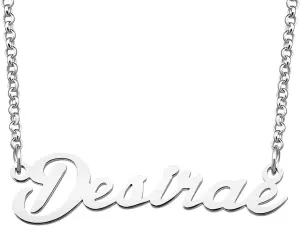 Desirae Name Necklace Custom Personalized in Silver Plate Gift for Women Couple