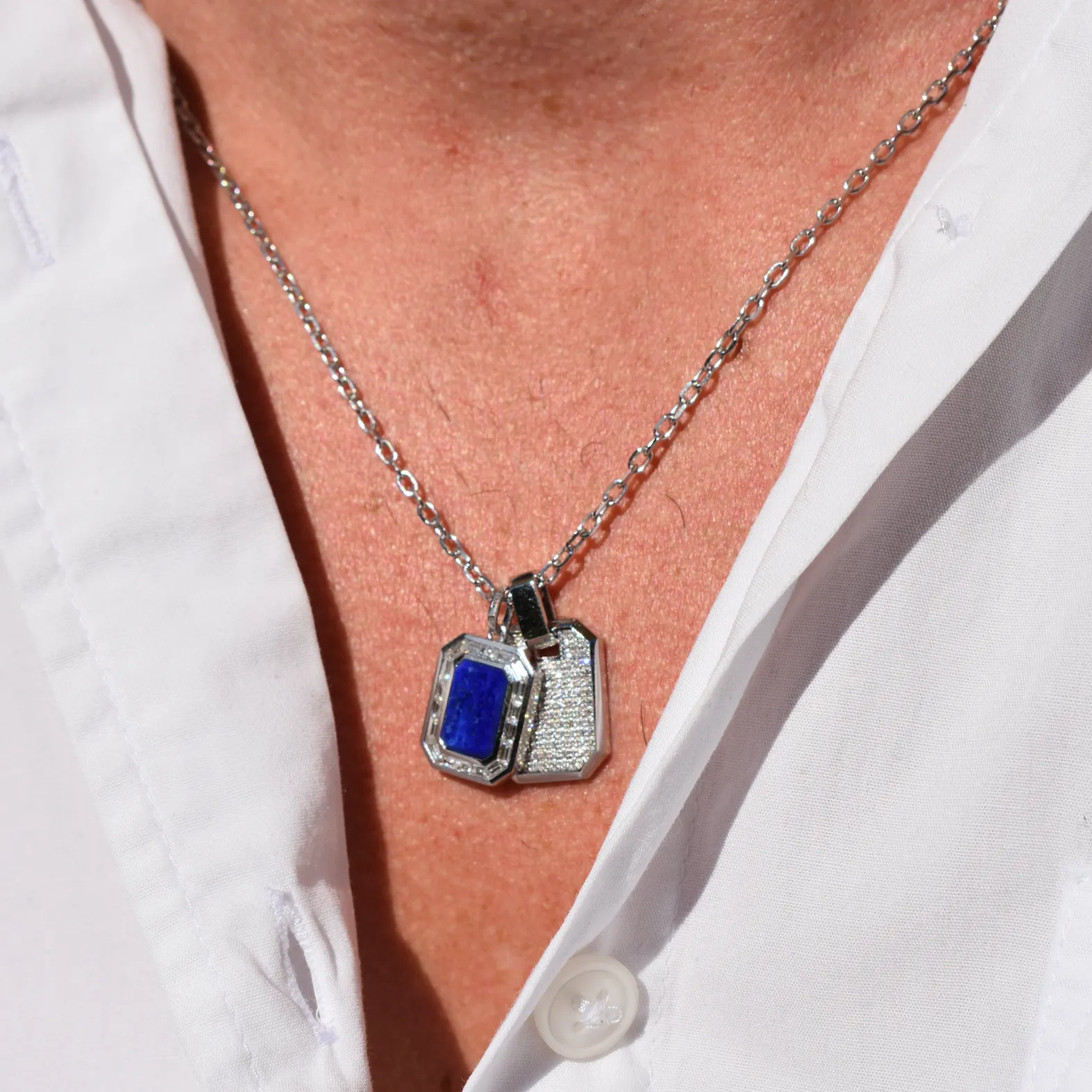 DIAMOND PAVE NAMEPLATE PENDANT