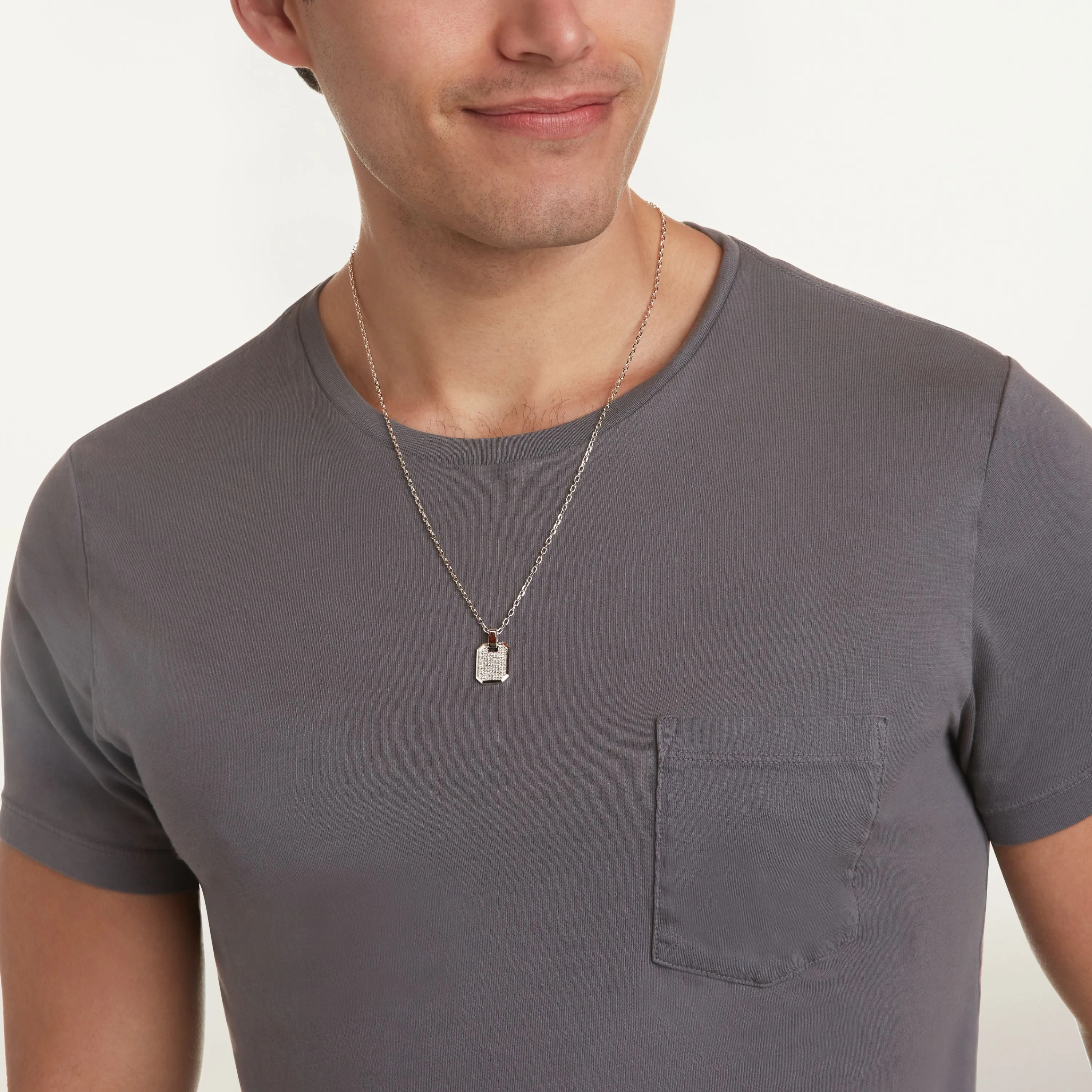 DIAMOND PAVE NAMEPLATE PENDANT