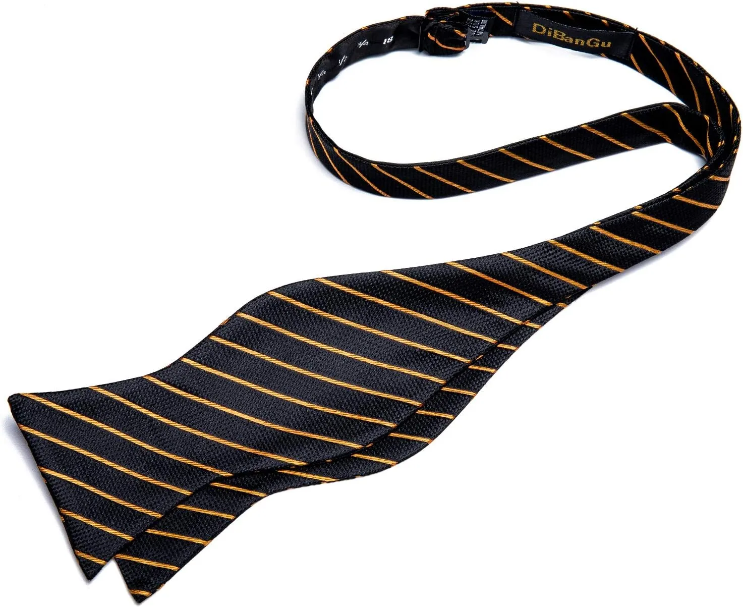 DiBanGu Mens Bow Tie Paisley Striped Self Bow Tie for Men Silk Woven Bowtie Pocket Square Cufflinks Wedding Party