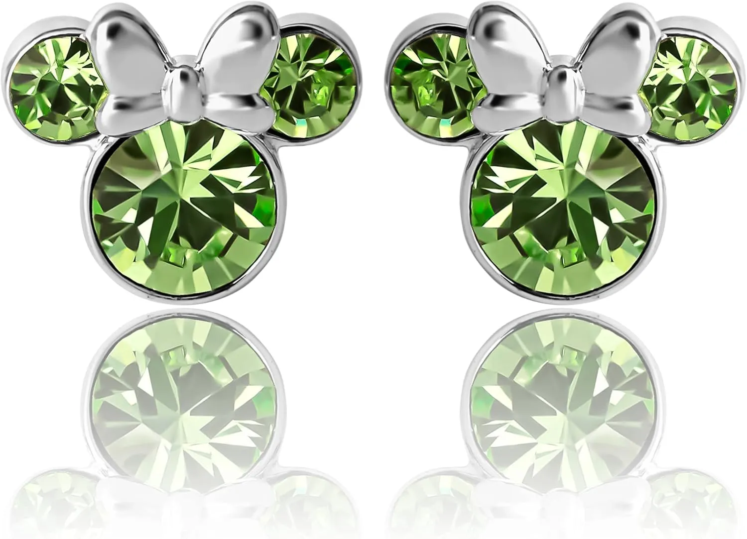 Disney Minnie Mouse or Mickey Mouse Hoop Earrings for Women Official License, Gold or Silver-Plated Cubic Zirconia Hoops