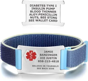 Divoti Easy-to-Wear Custom Engraved Adjustable Medical Alert ID Bracelets for Men and Women  Style/Size
