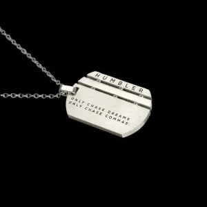 'Dreams & Commas' Dog Tag ( Silver )