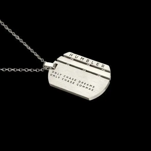 'Dreams & Commas' Dog Tag ( Silver )