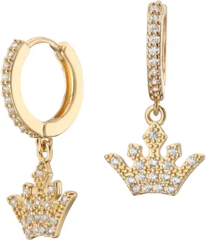 DS Huggie hoop earrings for women,14K Gold Plated Dainty Minimalist Drop Dangle Pierced cartilage earlobe Earrings Classic Zircon Small Hoop Earrings Jewelry Gift for Wife Mom