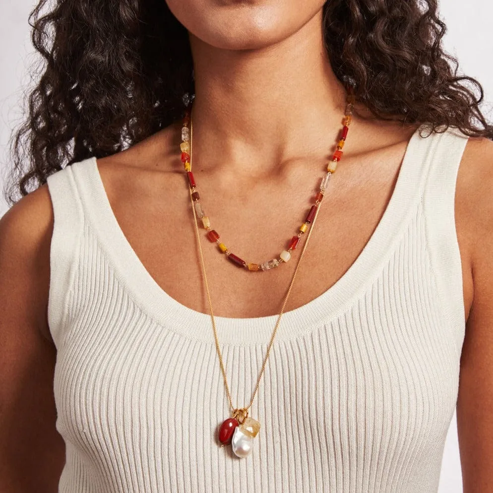Eden Necklace Carnelian Mix