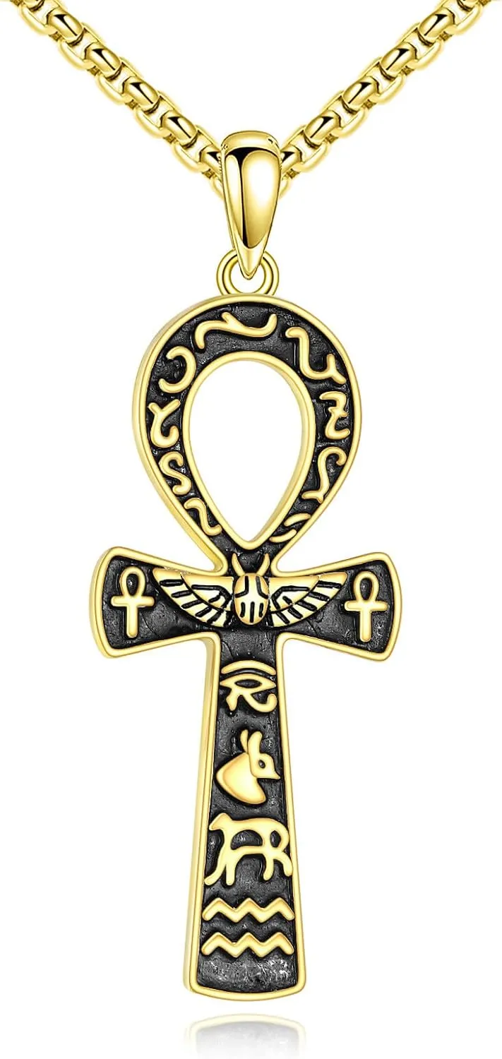 Egyptian Jewelry for Women 925 Sterling Silver Eye of Horus/Egyptian Cat/Nefertiti/Ankh Pendant Necklace Ancient Egyptian Jewelry For Women Men