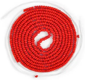 ELABEST 50inch Plus Size African Waist Beads Belly Chain Non-Stretching Tie-on Bead Jewelry Accessories for Women and Girls