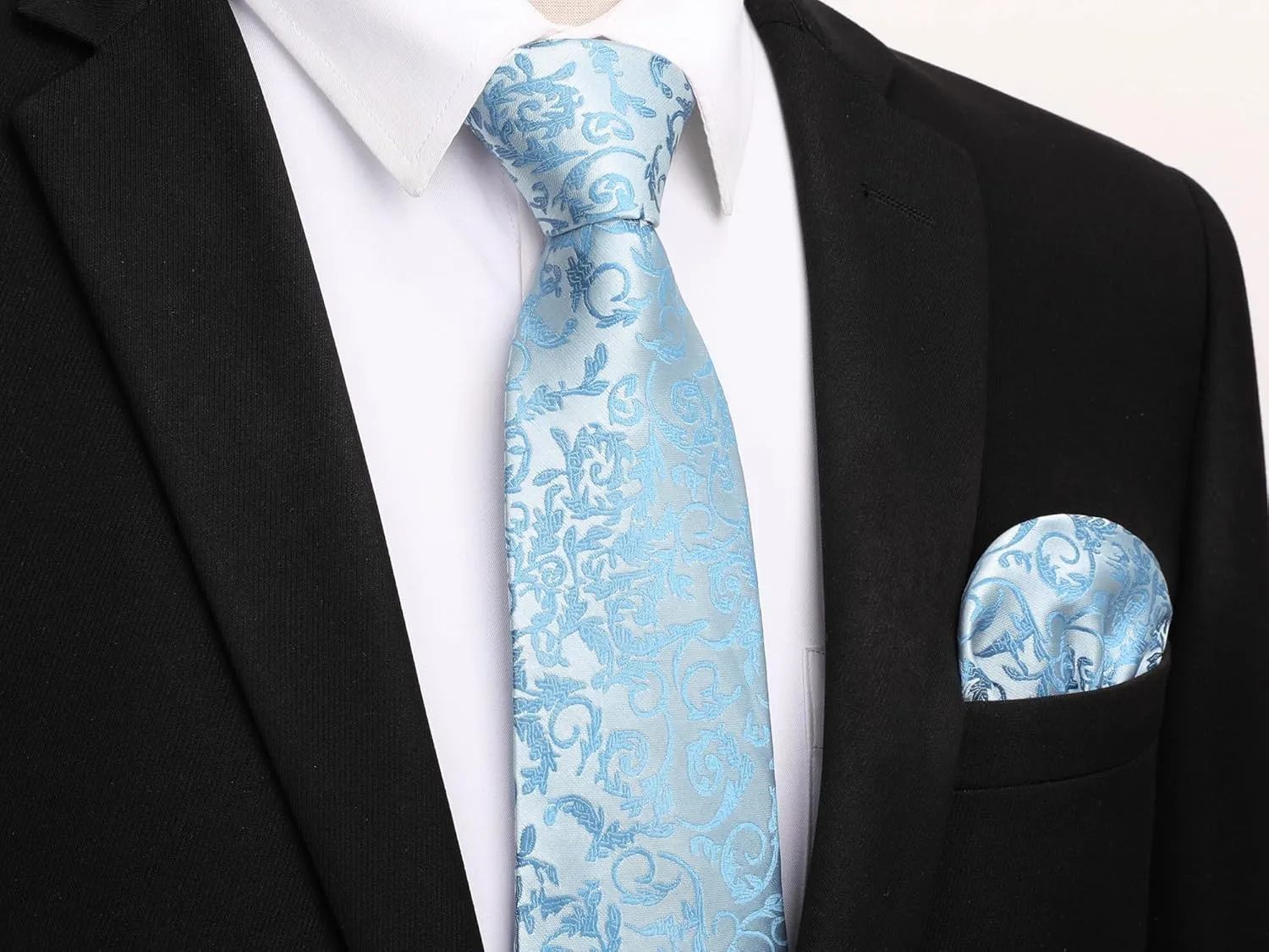 Enlision Ties for Men Paisley Tie and Pocket Square Cufflinks Set Classic Woven Floral Mens Necktie Handkerchief for Wedding