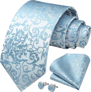 Enlision Ties for Men Paisley Tie and Pocket Square Cufflinks Set Classic Woven Floral Mens Necktie Handkerchief for Wedding