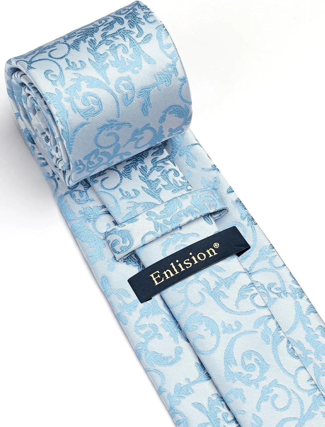Enlision Ties for Men Paisley Tie and Pocket Square Cufflinks Set Classic Woven Floral Mens Necktie Handkerchief for Wedding