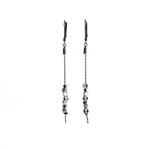 Faceted Bead Earrings - Silver Plated