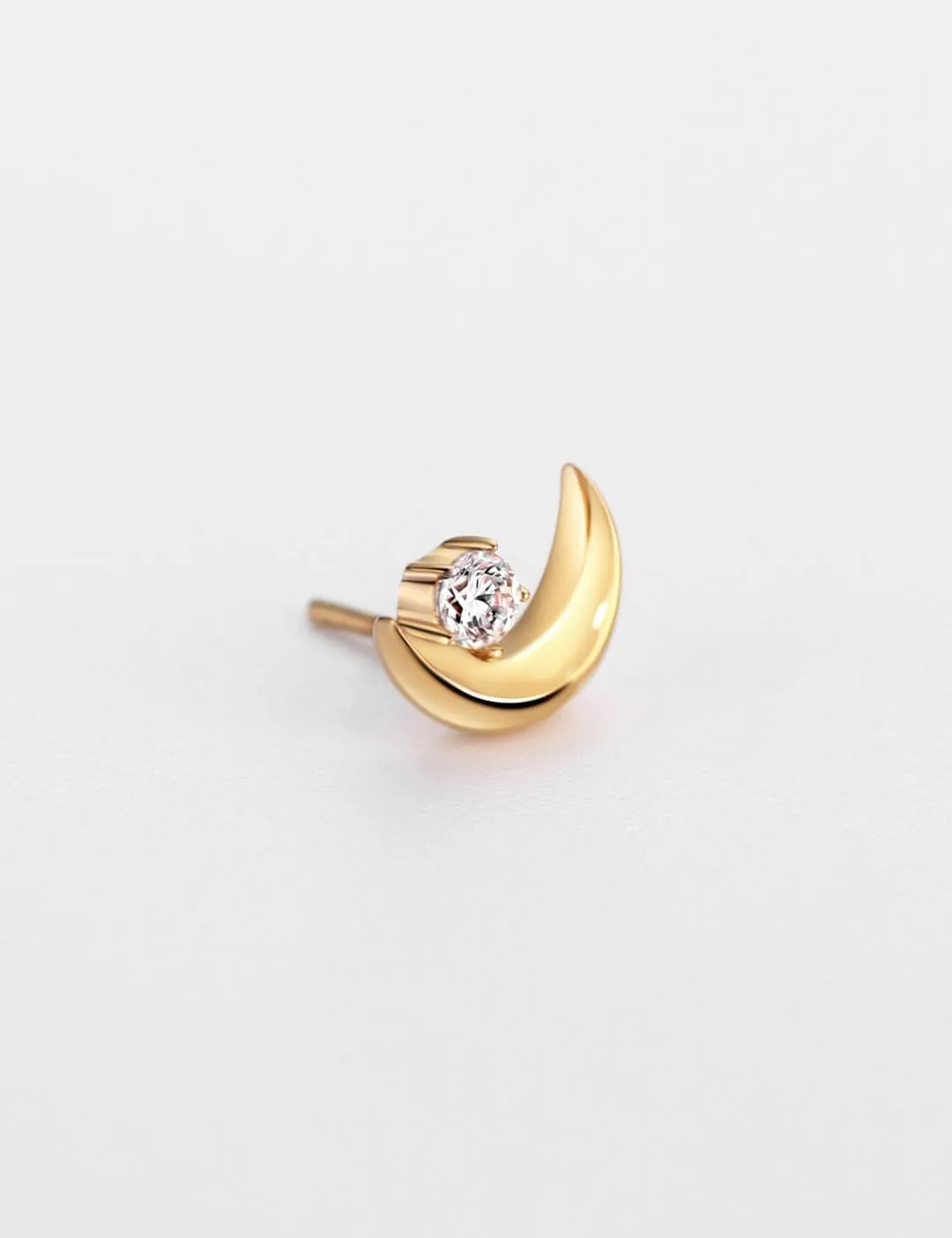 FANSING Moon Threadless Push Pin Labret Studs Surgical Steel Piercing Jewelry
