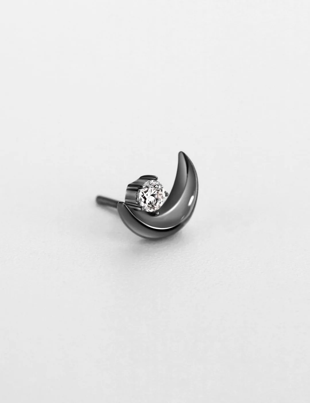 FANSING Moon Threadless Push Pin Labret Studs Surgical Steel Piercing Jewelry