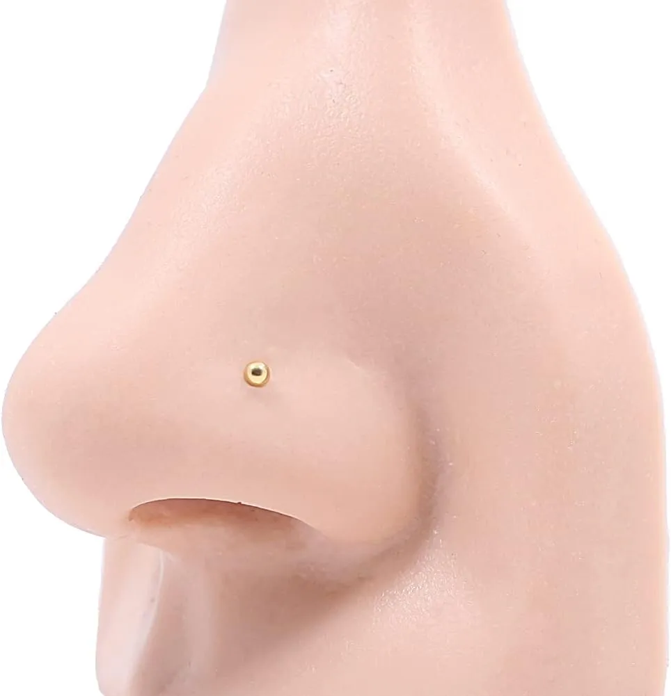 FANSING Nose Rings Surgical Steel Nose Studs L Shaped Nose Rings for Women Men Nostril Piercing Studs with Ball End
