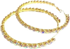 Fashion 70mm Rhinestones Big Large Hoop Earrings for Women Sparkly Colorful Crystal Huggie Hoops Hypoallergenic Dainty Round Circle Hooped Earrings Fashion Jewelry Party Christmas Gifts