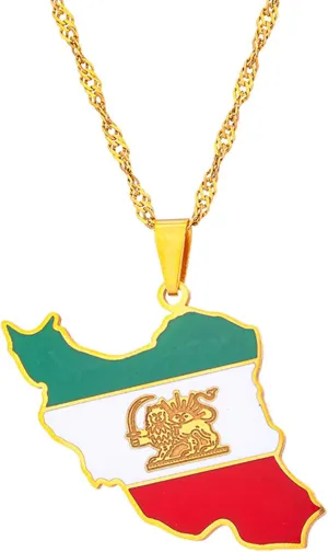 Fashion Map of Iran Stainless Steel Iranian Pendant Necklace