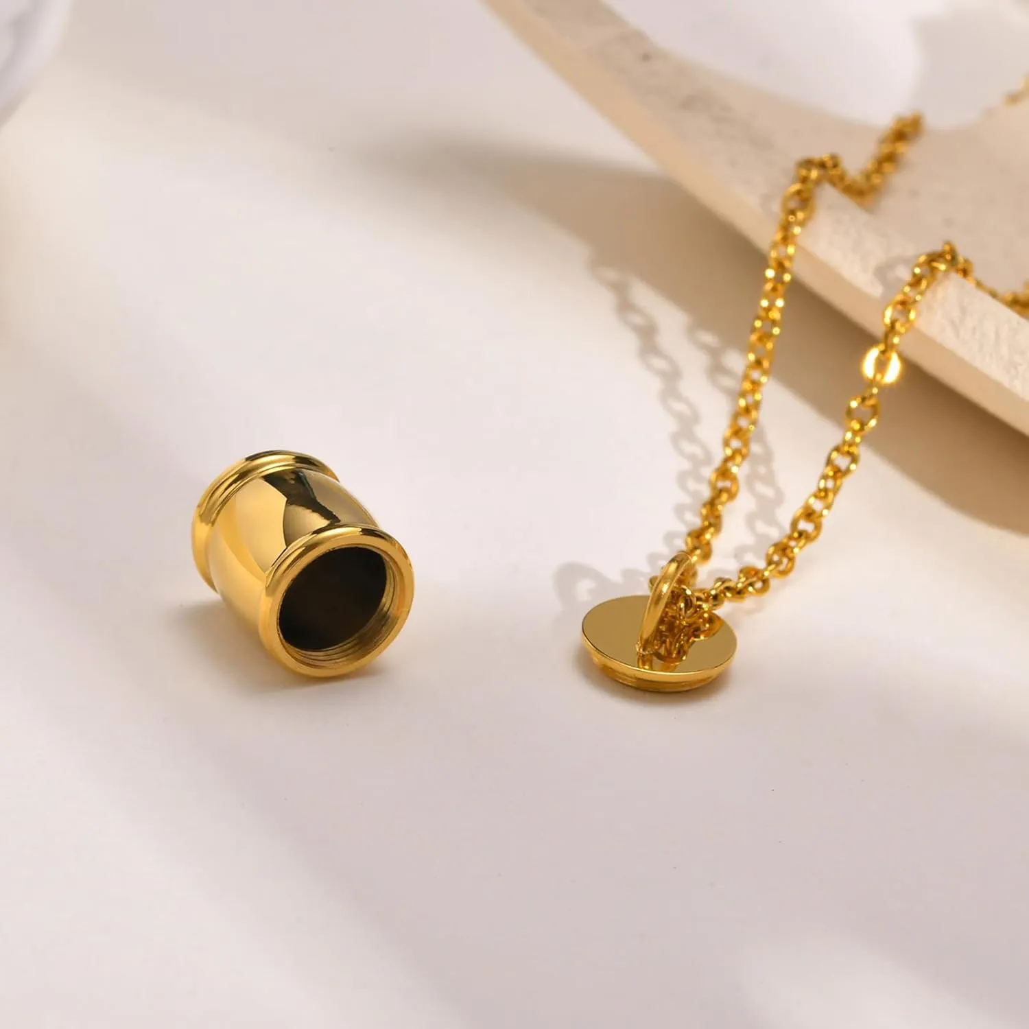 Fashion Urn Vial Necklace Stainless Steel Memorial Keepsake Cremation Ashes Necklace