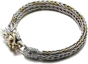 Feng Shui Dragon Bracelet, vintage Domineering Dragon Bracelet, Neo Chinese Style Wealth Luck Happiness lucky Amulet Bracelet, Sterling Silver Bangle Bracelet