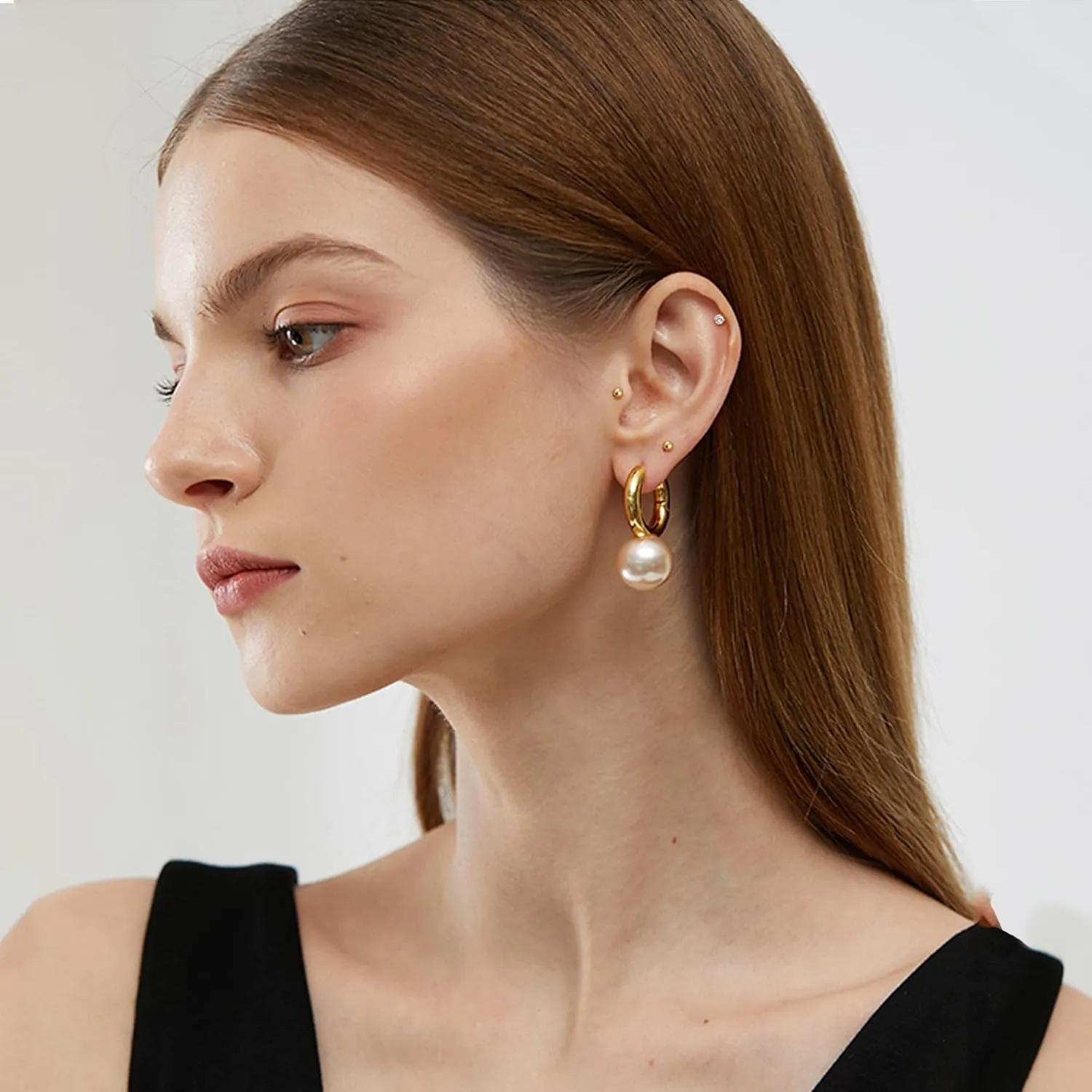 FIBO STEEL 12 Pairs 20G Cartilage Earrings Stud for Women Men Stainless Steel Tiny 2mm & 3-8mm Studs CZ Round Ball Flatback Earring Set
